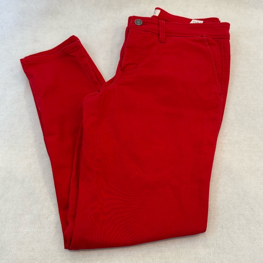 Rosabel Mid Rise Skinny Pant Market and Spruce Women Size 6 Red Classic Preppy
